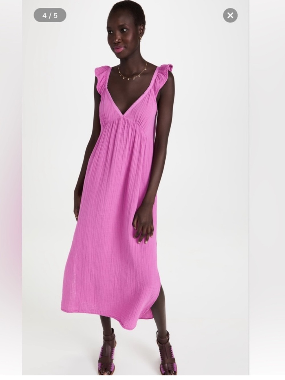 Xirena Leyla Midi Dress Rosebud Cotton Gauze Size Medium